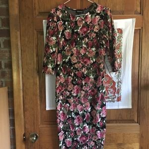 Floral midi bodycon dress